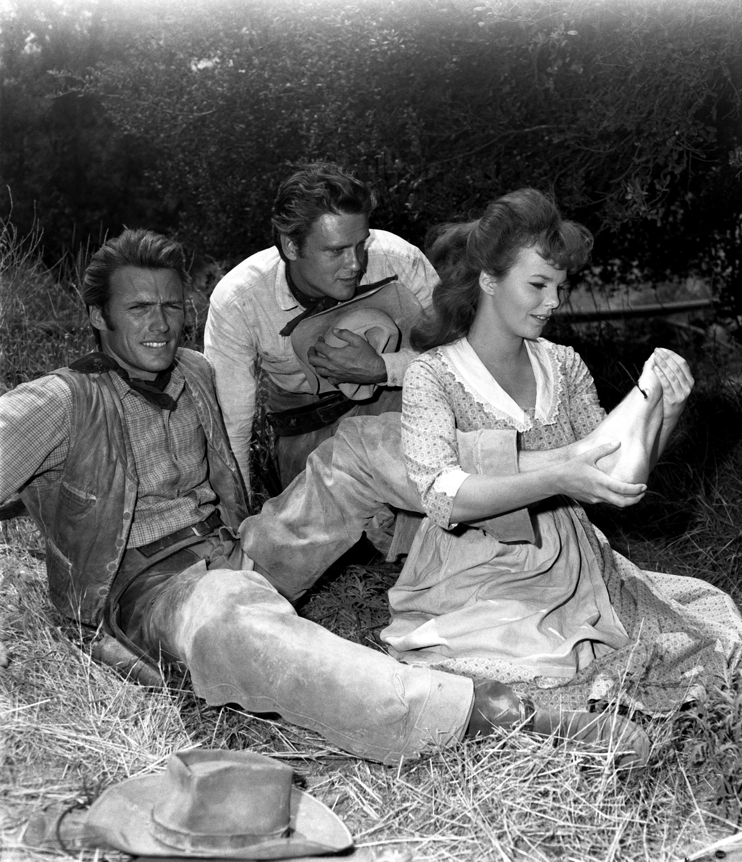 Still of Clint Eastwood, John Ericson and Anne Helm in Rawhide (1959)