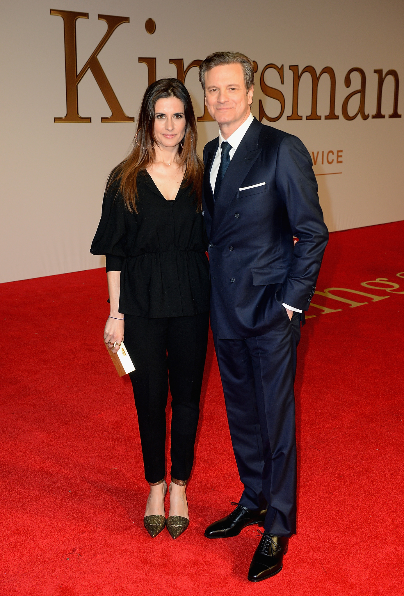 Colin Firth and Livia Giuggioli at event of Kingsman. Slaptoji tarnyba (2014)