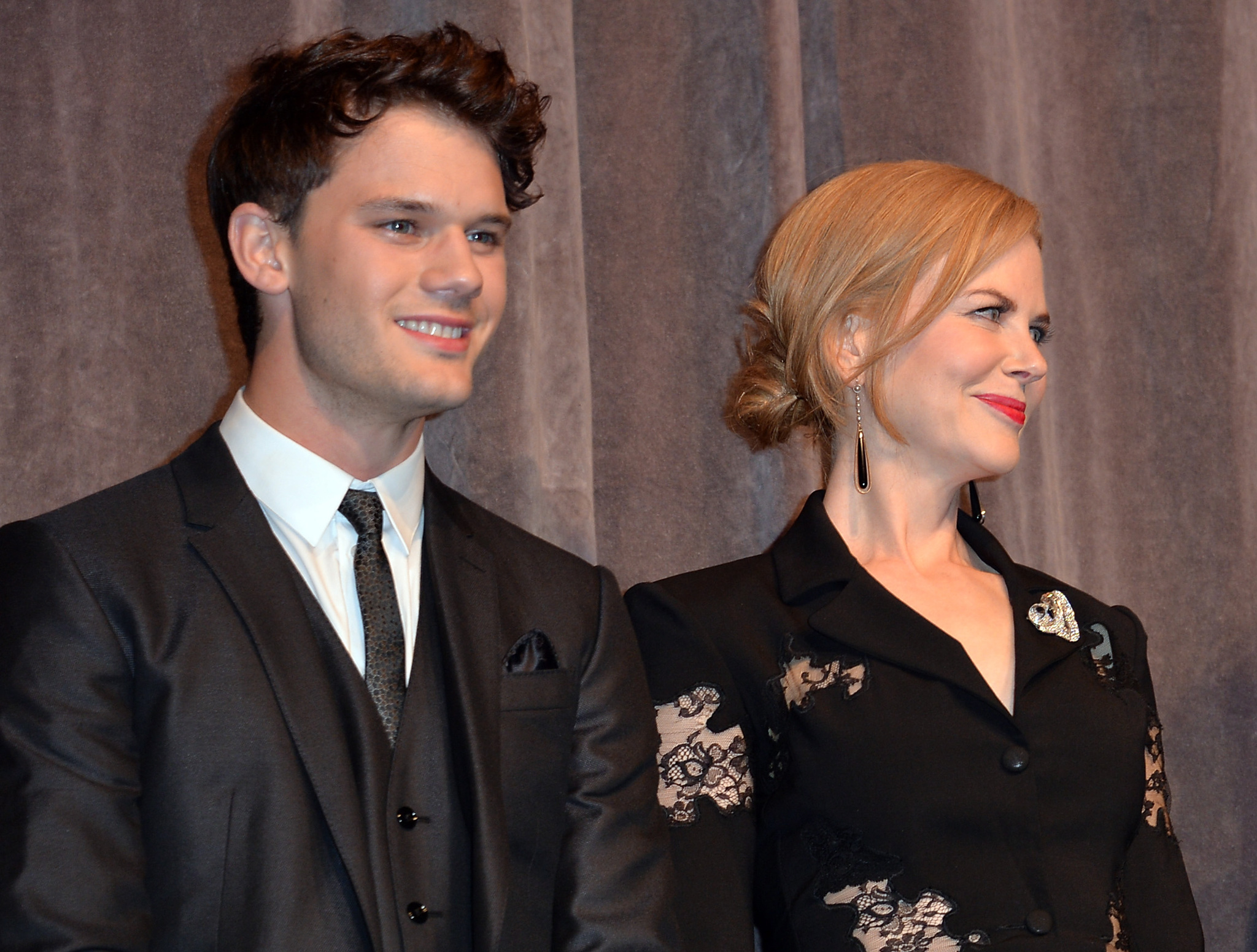 Colin Firth and Jeremy Irvine at event of The Railway Man (2013)