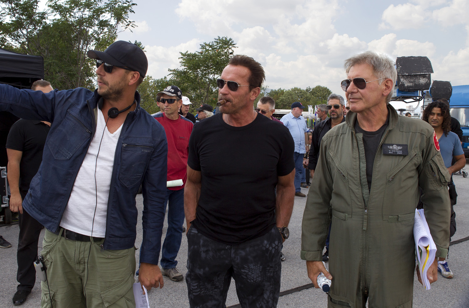 Harrison Ford, Arnold Schwarzenegger and Patrick Hughes in Nesunaikinami 3 (2014)