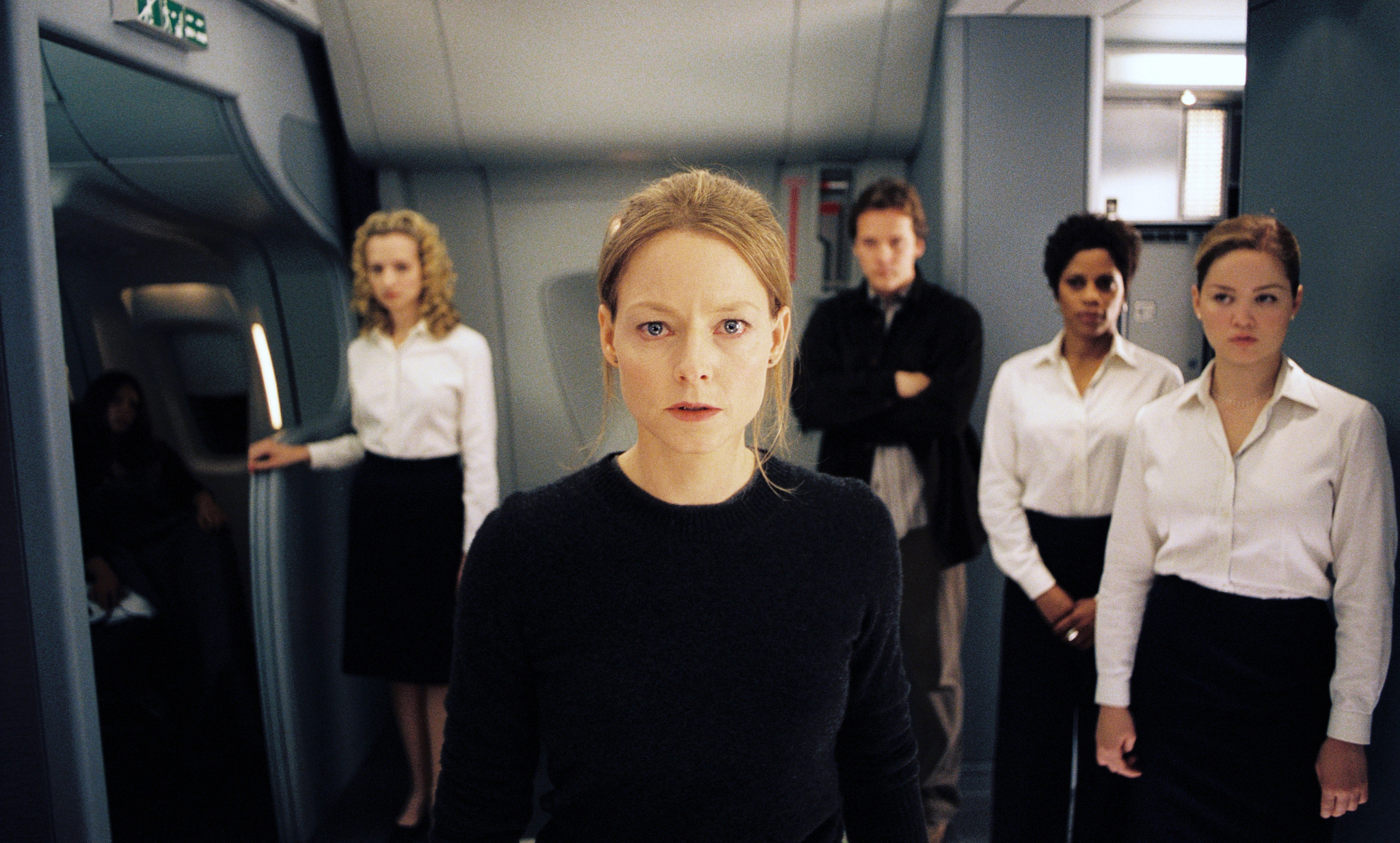 Still of Jodie Foster, Erika Christensen, Peter Sarsgaard and Bess Wohl in Flightplan (2005)