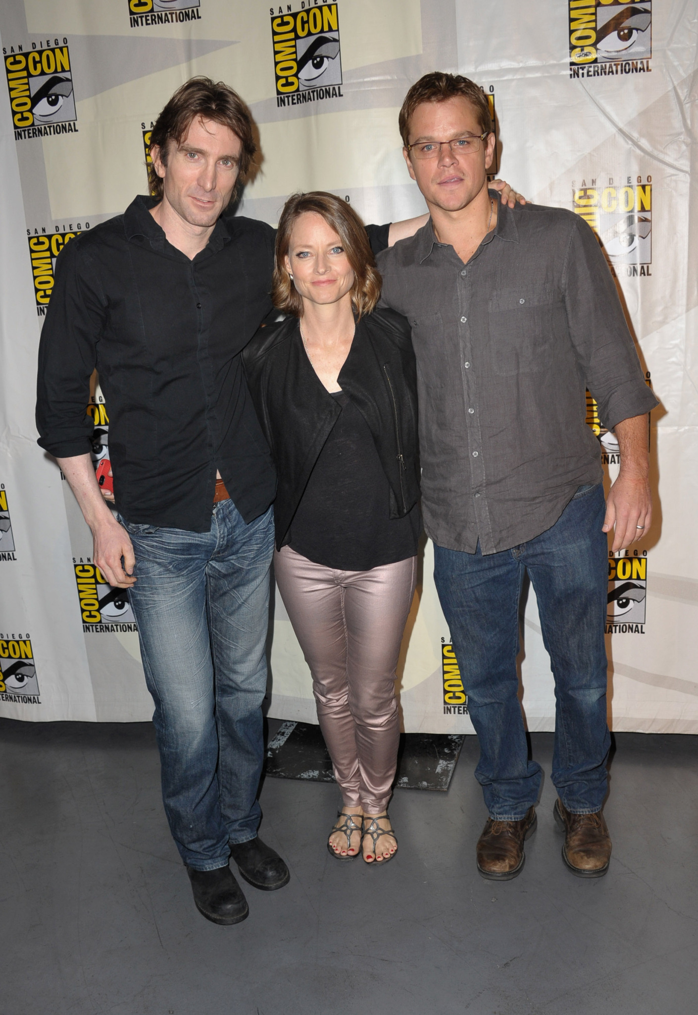 Jodie Foster, Matt Damon and Sharlto Copley at event of Eliziejus (2013)