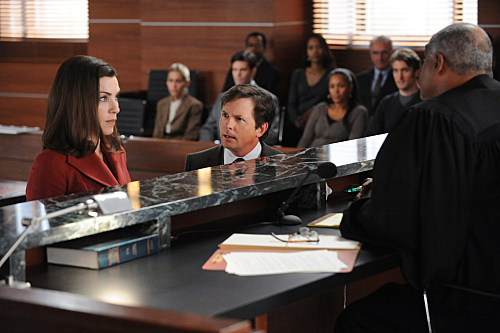 Still of Michael J. Fox and Julianna Margulies in The Good Wife (2009)