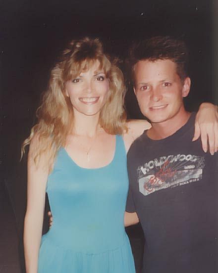 Cathi Peyton Erman with Michael J. Fox on location in Phuket, Thailand, 1988