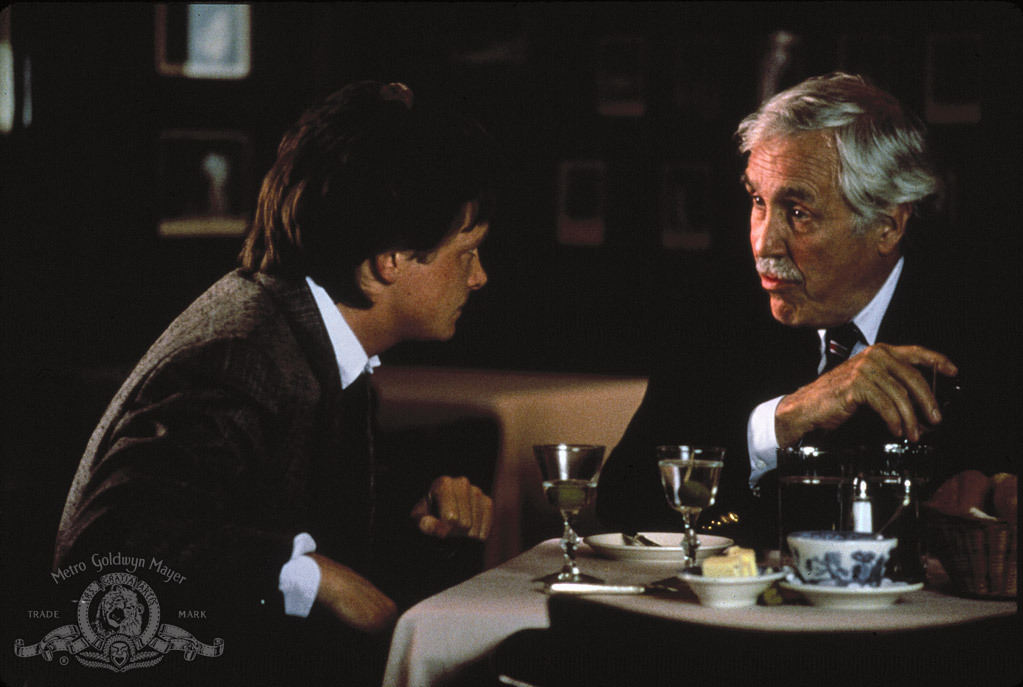 Still of Michael J. Fox and Jason Robards in Bright Lights, Big City (1988)