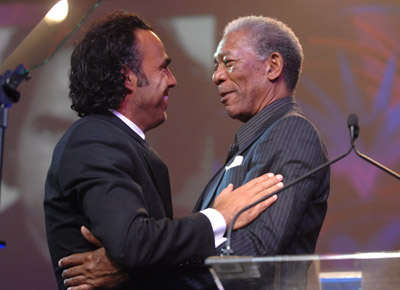 Morgan Freeman and Alejandro González Iñárritu