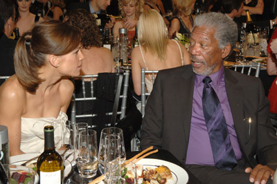 Morgan Freeman and Hilary Swank at event of 12th Annual Screen Actors Guild Awards (2006)