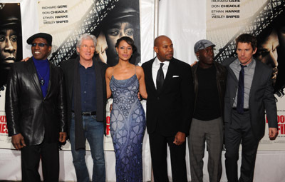 Richard Gere, Ethan Hawke, Don Cheadle, Wesley Snipes, Antoine Fuqua and Shannon Kane at event of Brooklyn's Finest (2009)