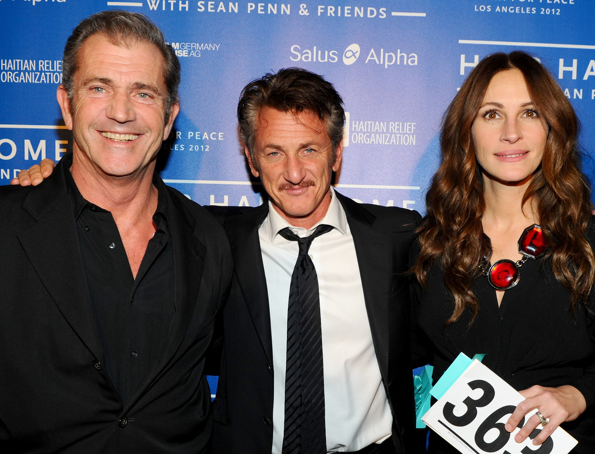 Mel Gibson, Julia Roberts and Sean Penn