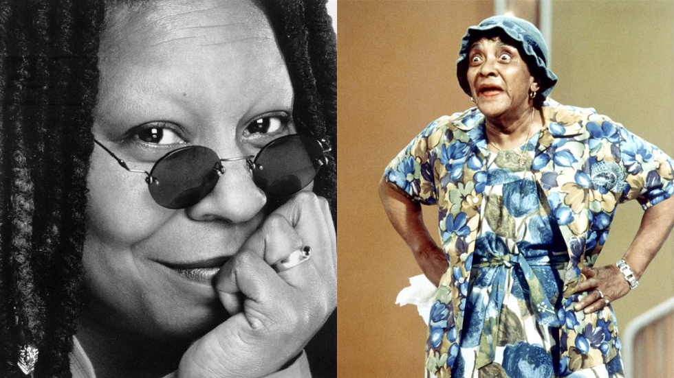 Still of Whoopi Goldberg and Moms Mabley in Moms Mabley: I Got Somethin' to Tell You (2013)