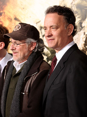Tom Hanks and Steven Spielberg at event of The Pacific (2010)