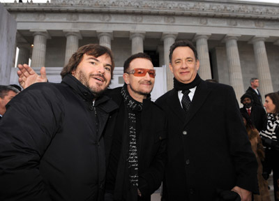Tom Hanks, Jack Black and Bono