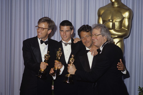 Tom Cruise, Dustin Hoffman, Mark Johnson and Barry Levinson at 