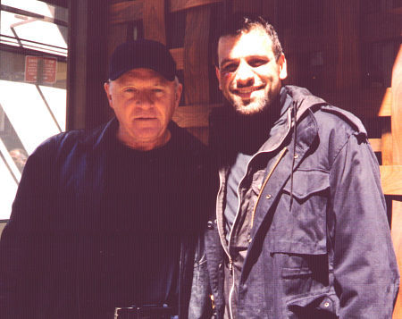 Anthony Hopkins and Ammar Daraiseh on the set of 