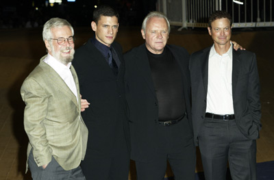 Anthony Hopkins, Gary Sinise, Robert Benton and Wentworth Miller at event of The Human Stain (2003)