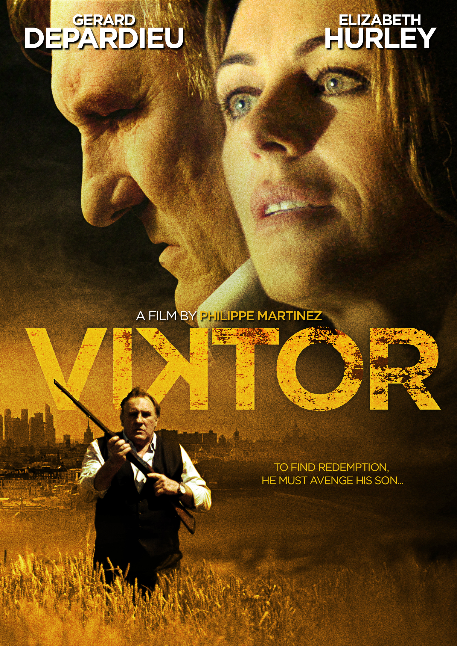 Elizabeth Hurley and Gérard Depardieu in Viktor (2014)