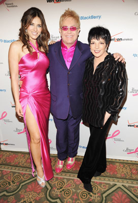 Elizabeth Hurley, Elton John and Liza Minnelli