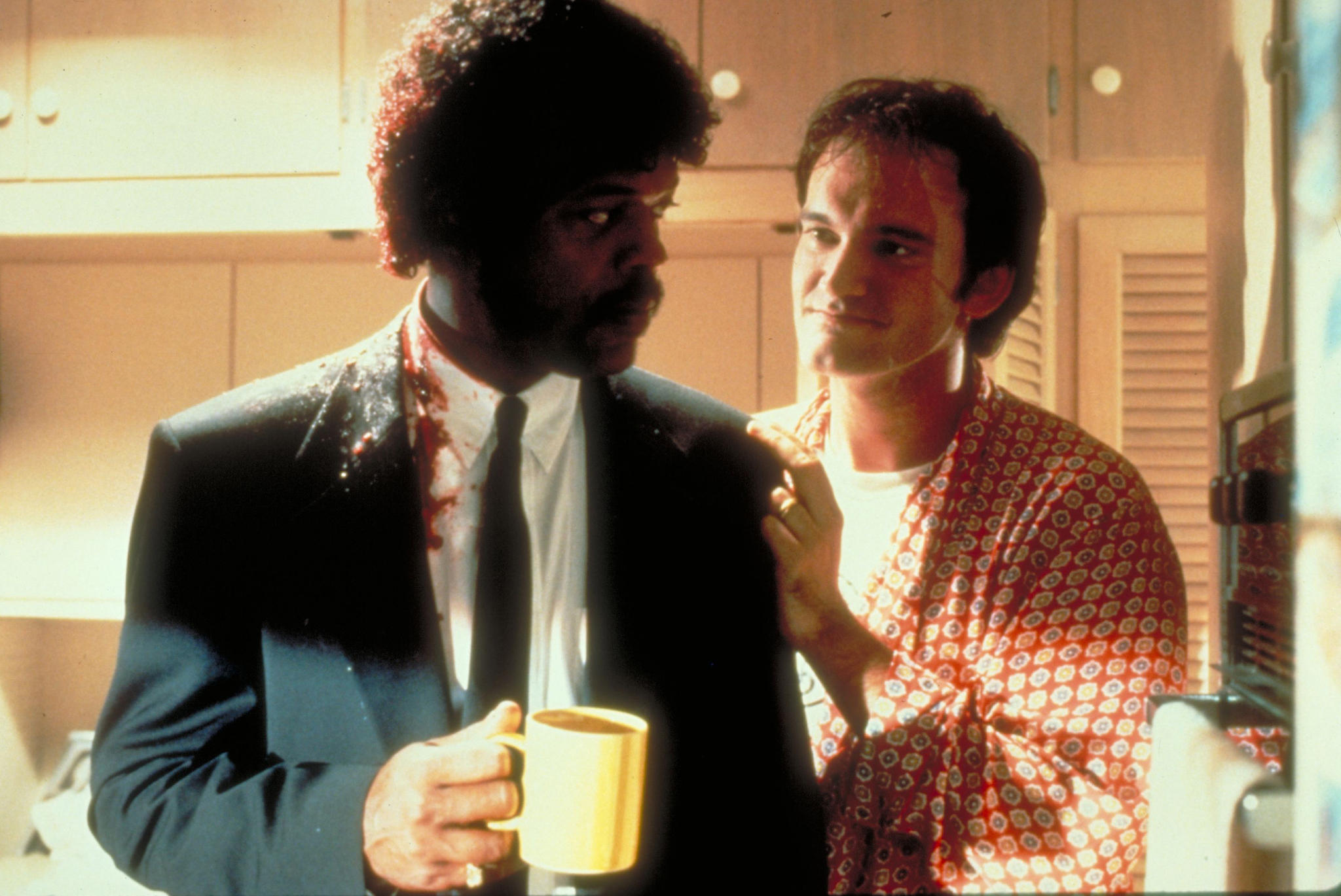 Still of Samuel L. Jackson and Quentin Tarantino in Bulvarinis skaitalas (1994)