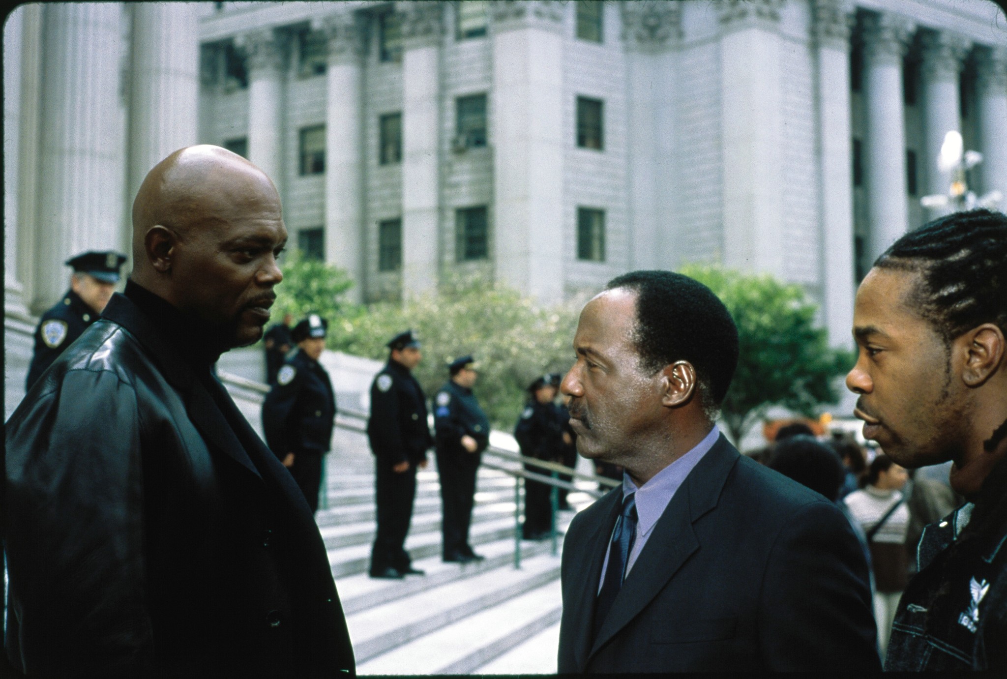 Still of Samuel L. Jackson and Busta Rhymes in Shaft (2000)