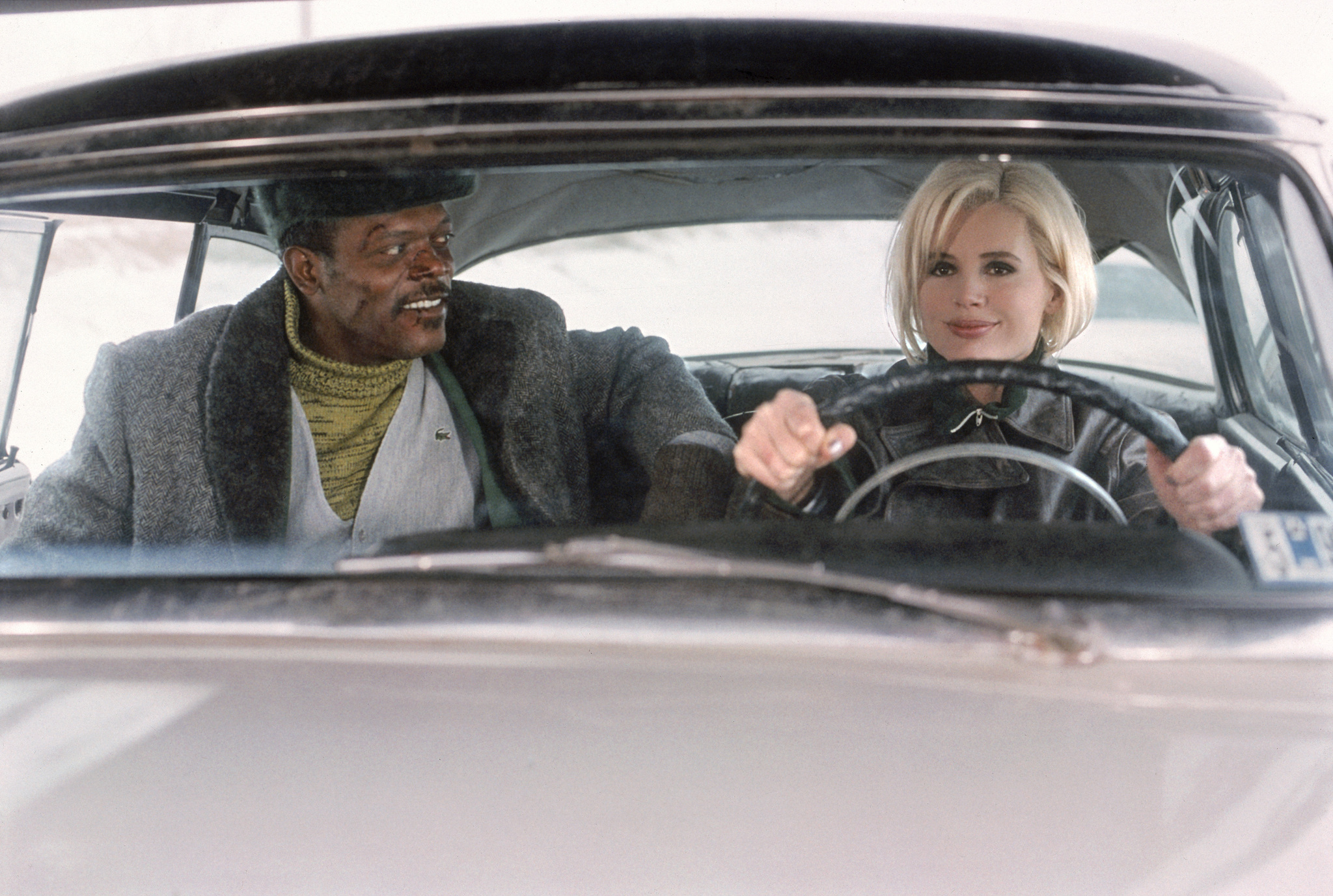 Still of Geena Davis and Samuel L. Jackson in The Long Kiss Goodnight (1996)