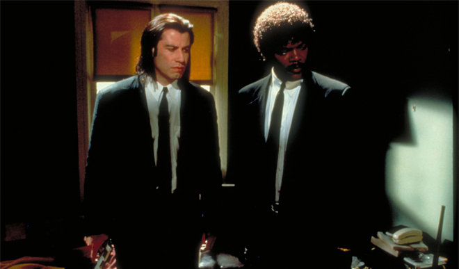 Still of Samuel L. Jackson and John Travolta in Bulvarinis skaitalas (1994)