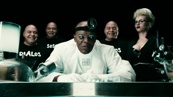 Still of Samuel L. Jackson, Scarlett Johansson and Louis Lombardi in The Spirit (2008)