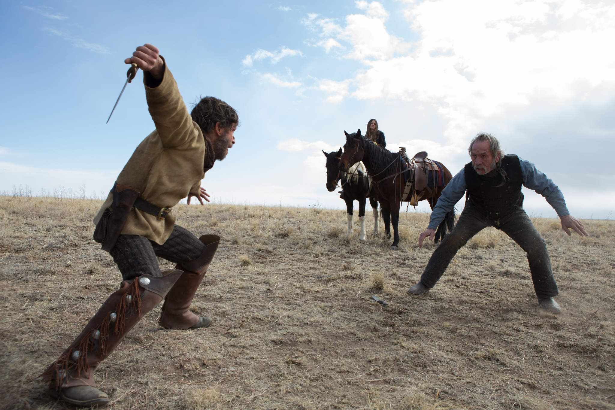 Still of Tommy Lee Jones and Tim Blake Nelson in The Homesman (2014)