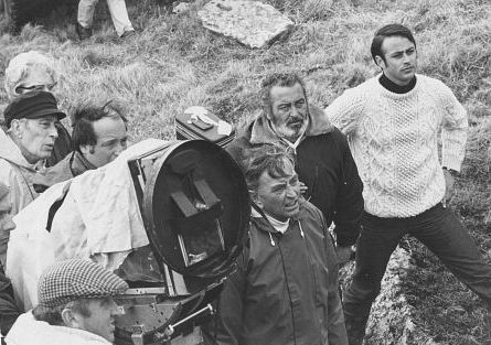 l to r: Freddie Young (in hat), unidentified crew member, David Lean, Pedro Vidal, Jonathan Burrows