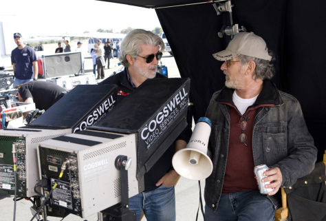 Still of George Lucas and Steven Spielberg in Indiana Dzounsas ir kristolo kaukoles karalyste (2008)