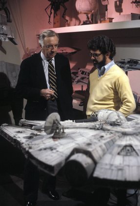 Walter Cronkite and George Lucas 1977 Photo by Gabi Rona
