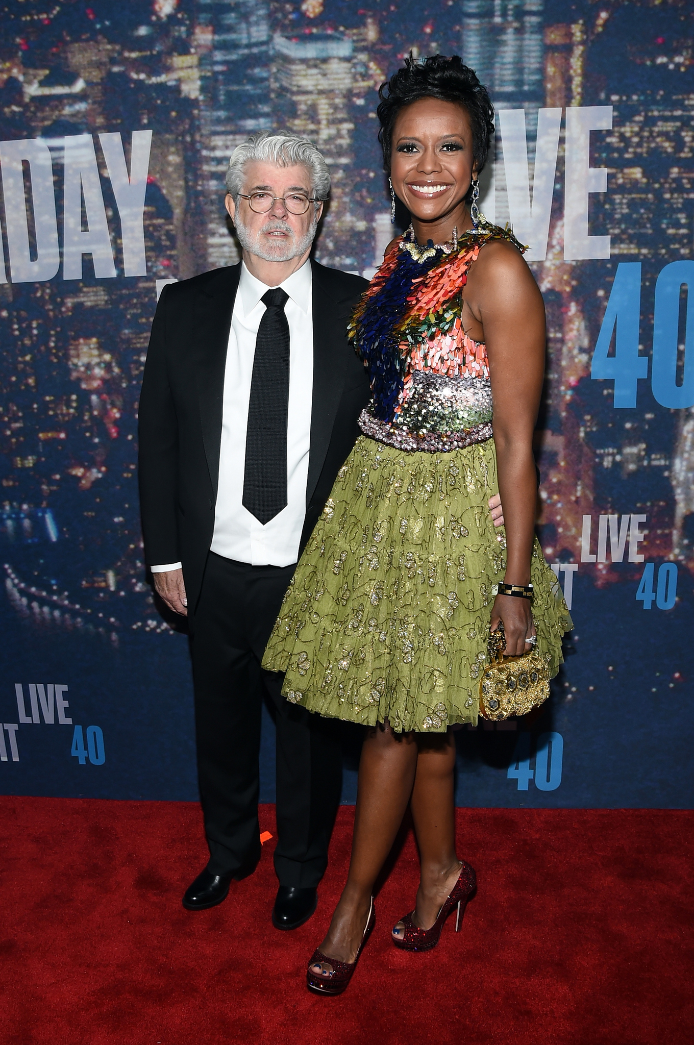 George Lucas and Mellody Hobson at event of Saturday Night Live: 40th Anniversary Special (2015)