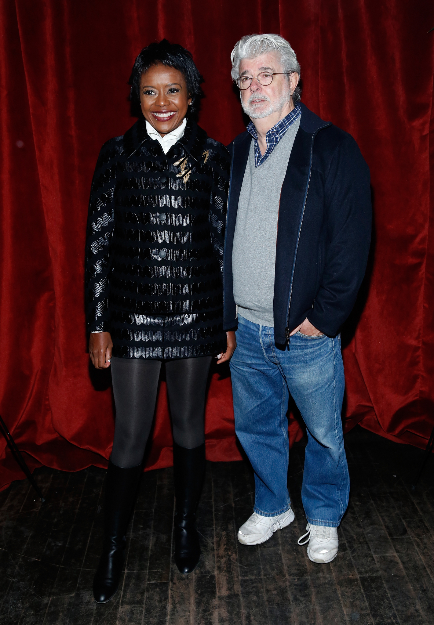 George Lucas and Mellody Hobson at event of Strange Magic (2015)