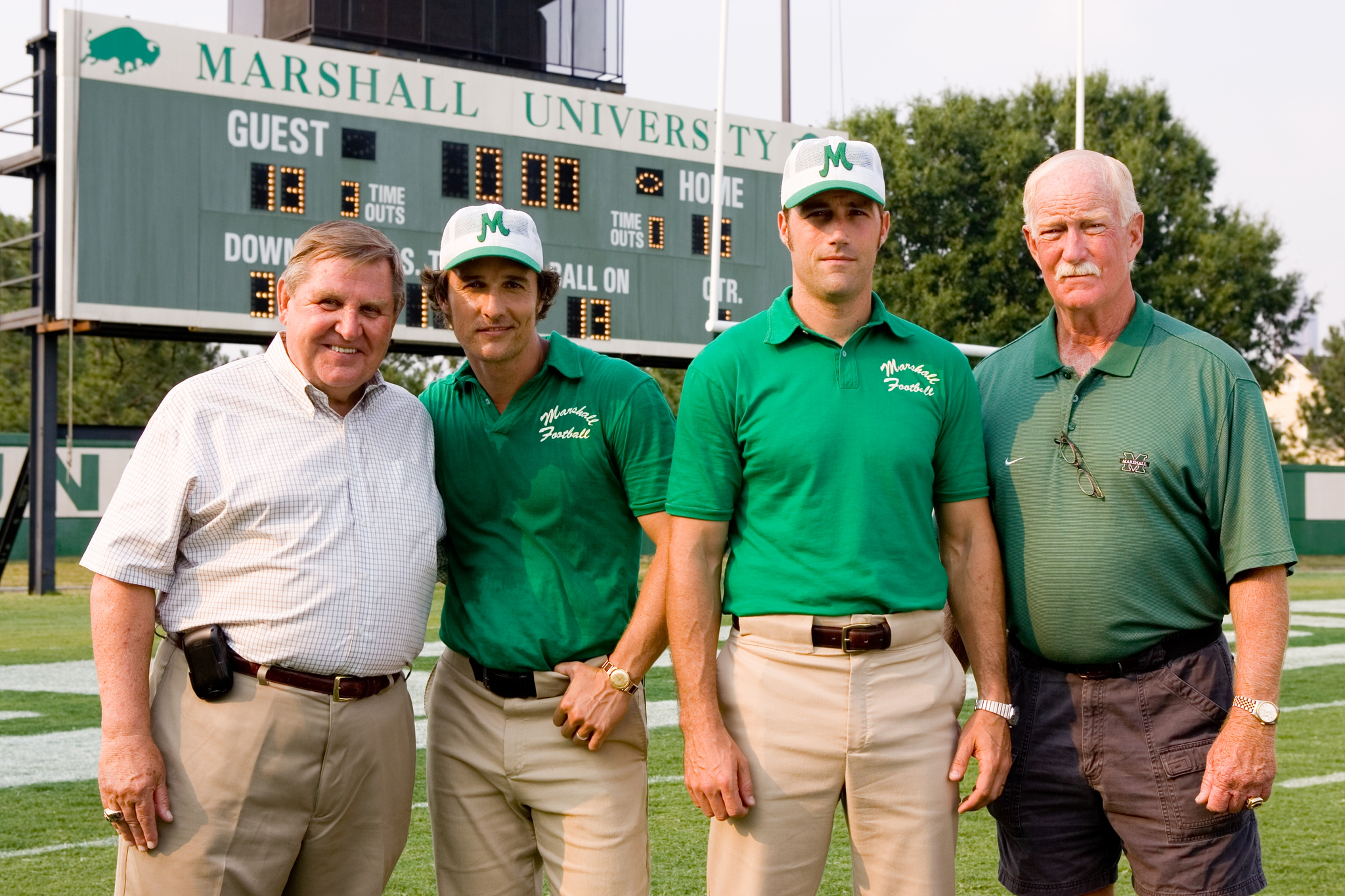 Still of Matthew McConaughey, Matthew Fox, Jack Lengyel and Red Dawson in We Are Marshall (2006)