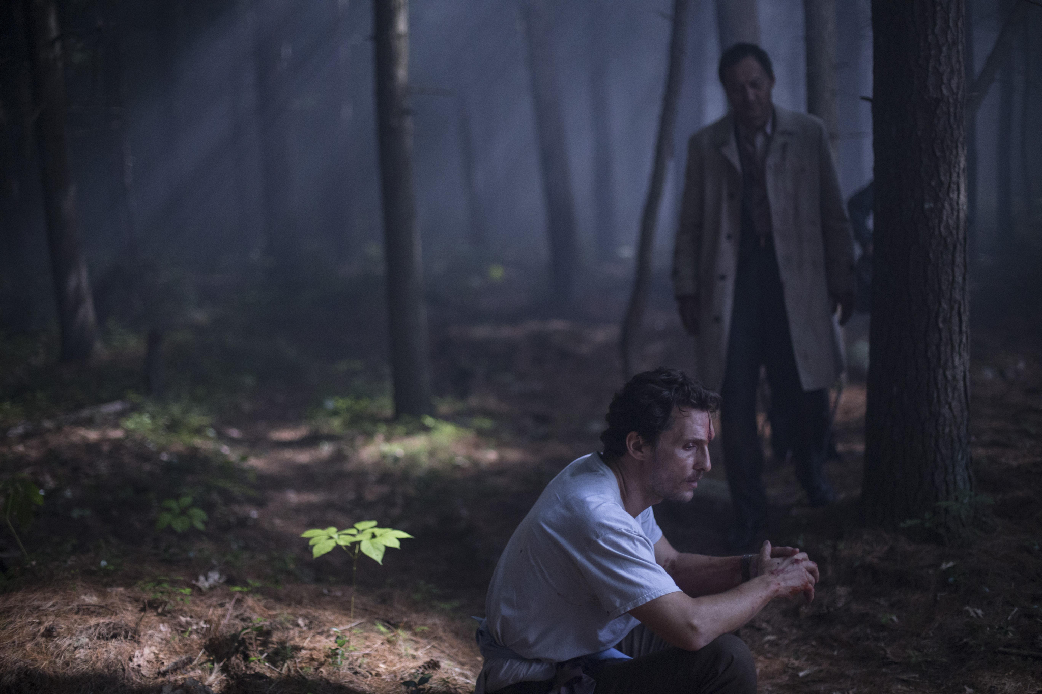 Still of Matthew McConaughey and Ken Watanabe in The Sea of Trees (2015)