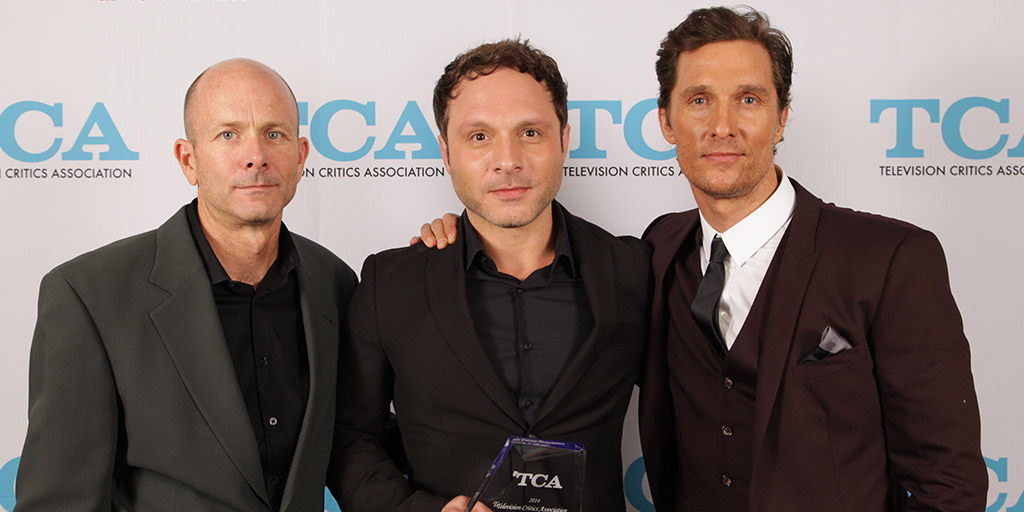 Matthew McConaughey, Scott Stephens and Nic Pizzolatto at event of True Detective (2014)