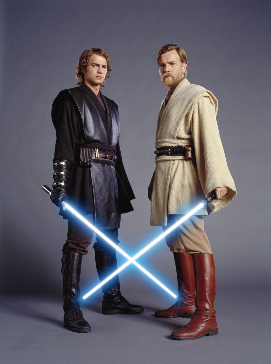 Ewan McGregor and Hayden Christensen in Zvaigzdziu karai. Situ kerstas (2005)