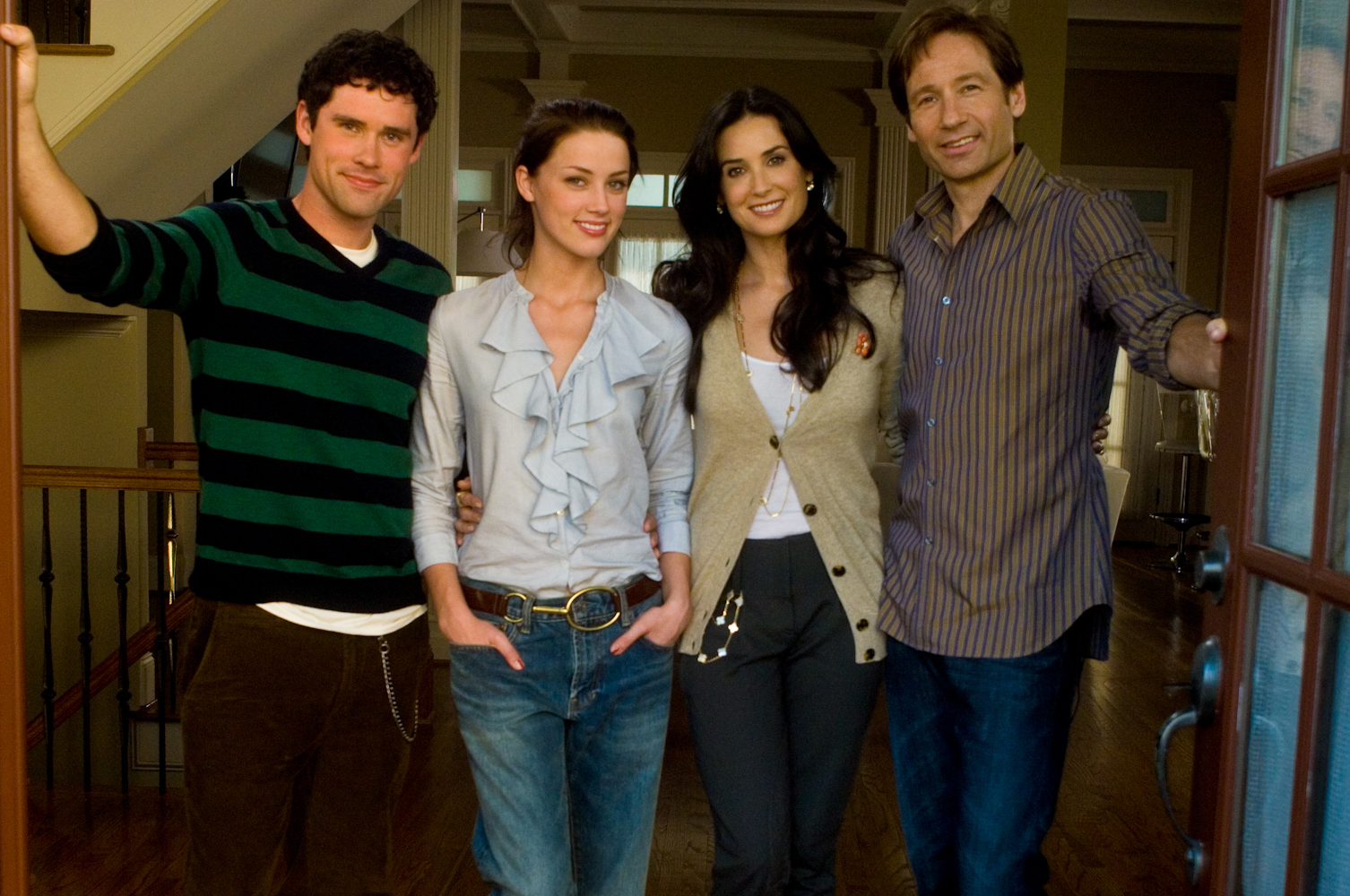 Still of David Duchovny, Demi Moore, Amber Heard and Ben Hollingsworth in The Joneses (2009)