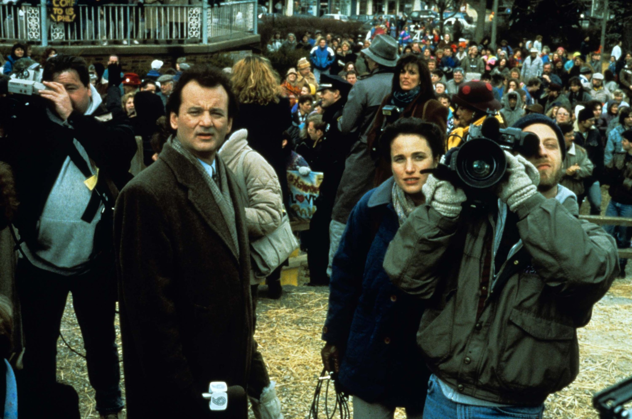 Still of Bill Murray, Andie MacDowell and Chris Elliott in Svilpiko diena (1993)