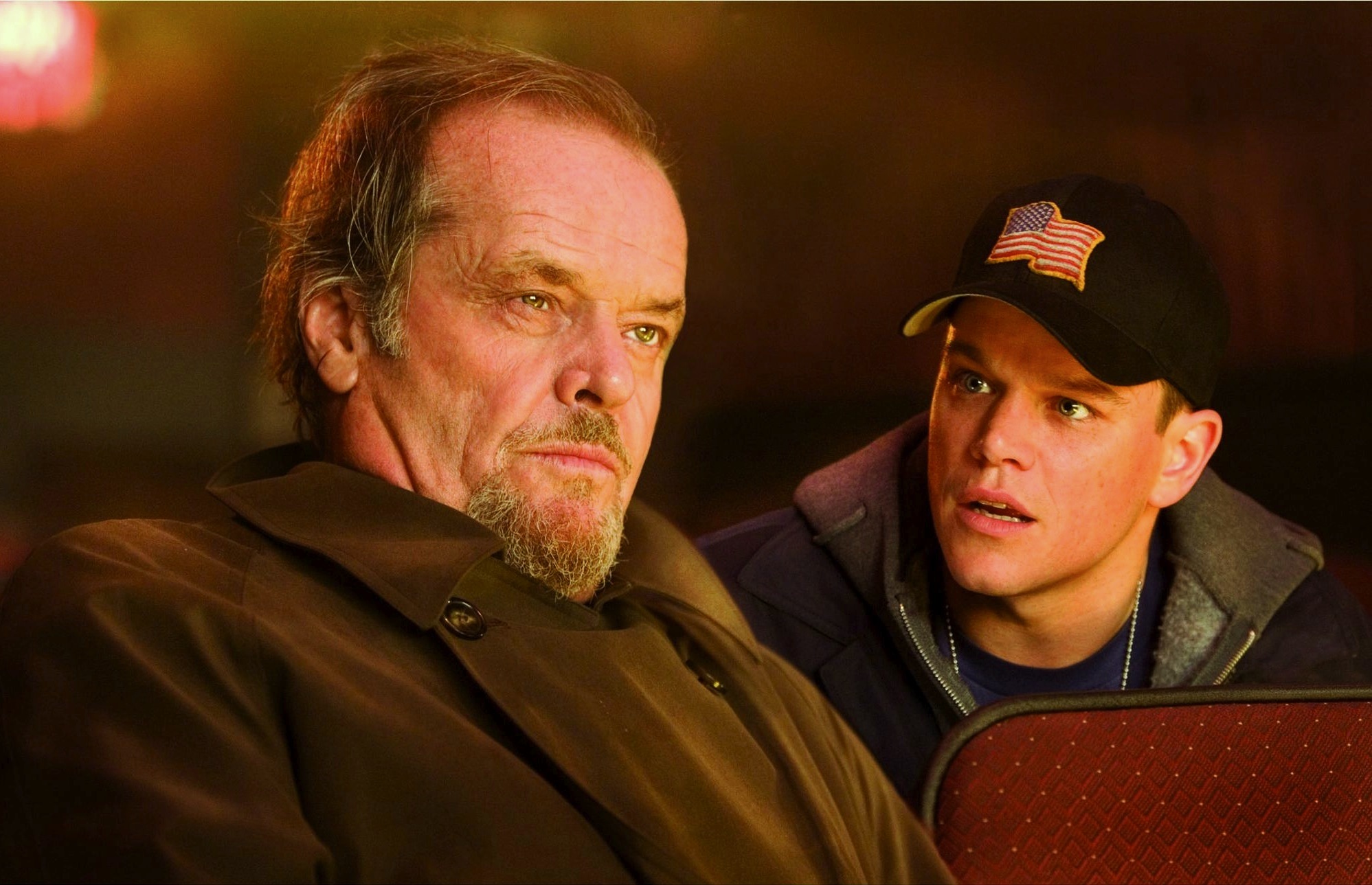 Still of Jack Nicholson and Matt Damon in Infiltruoti (2006)