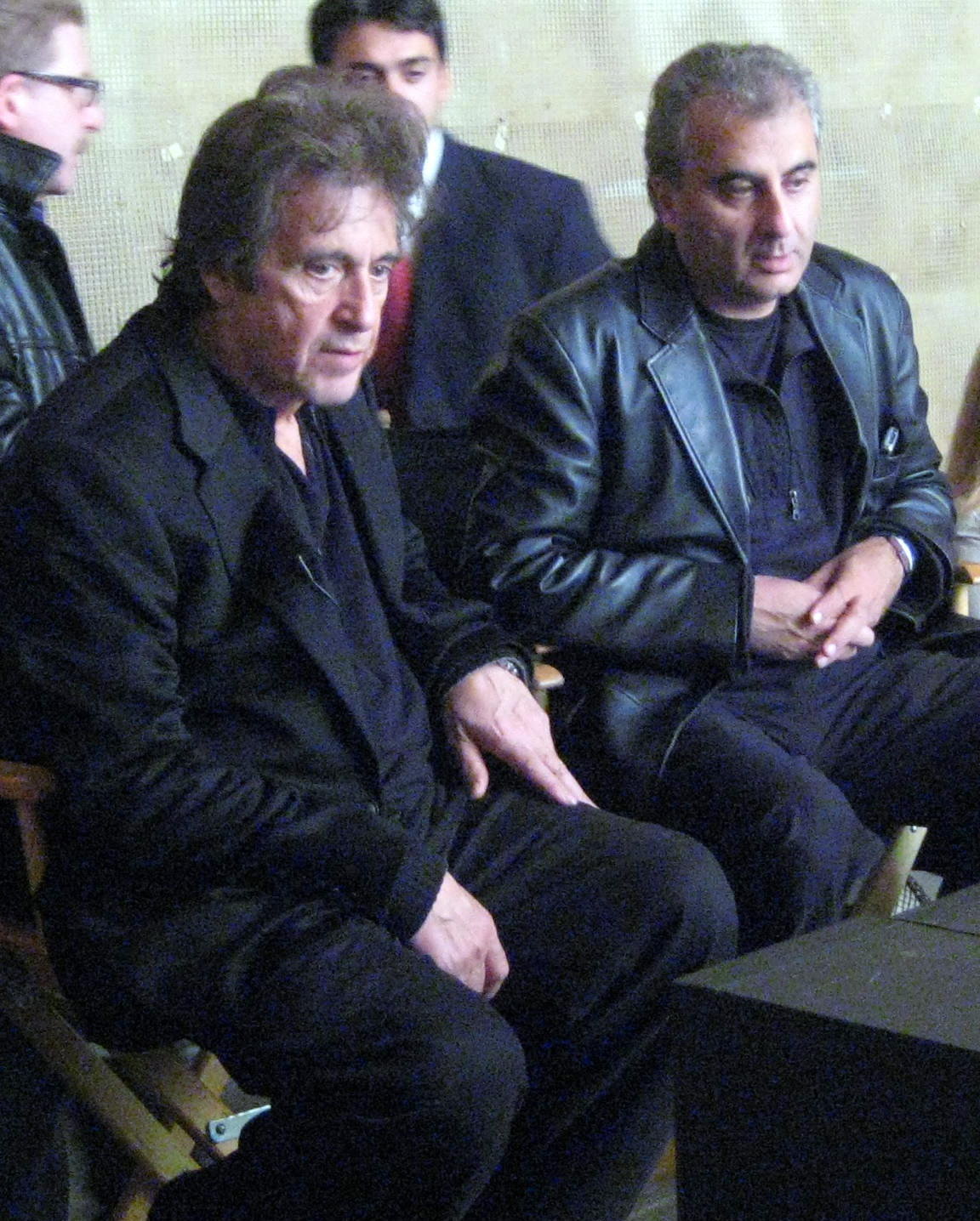 Al Pacino and Producer Barry Navidi on the set of Wilde Salome