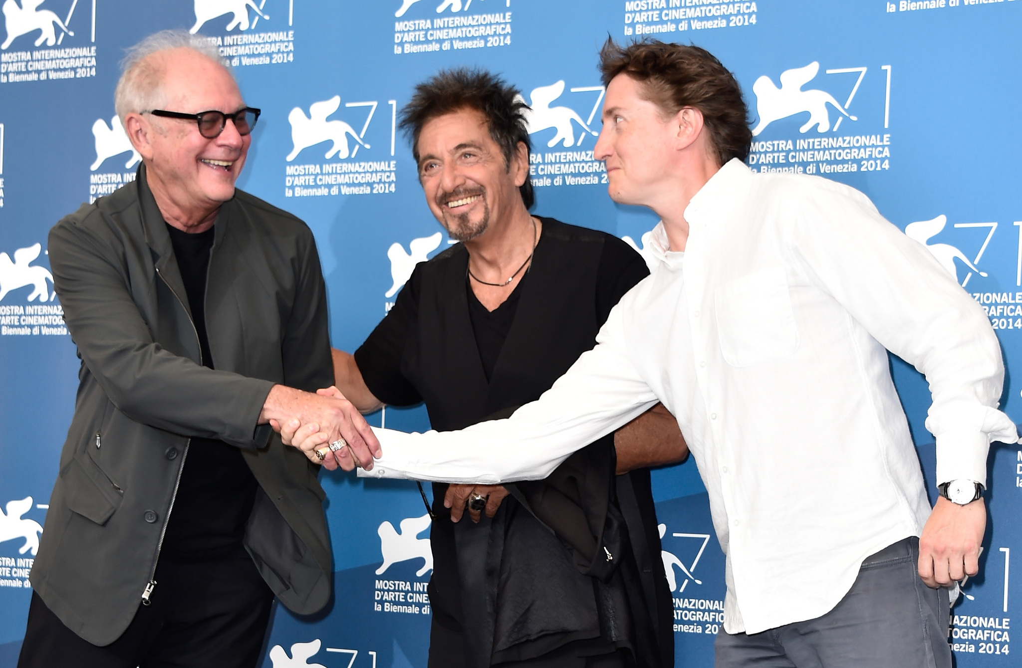 Al Pacino, Barry Levinson and David Gordon Green at event of The Humbling (2014)