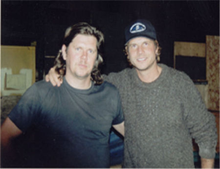 Tony Kenny and Bill Paxton on the set of 