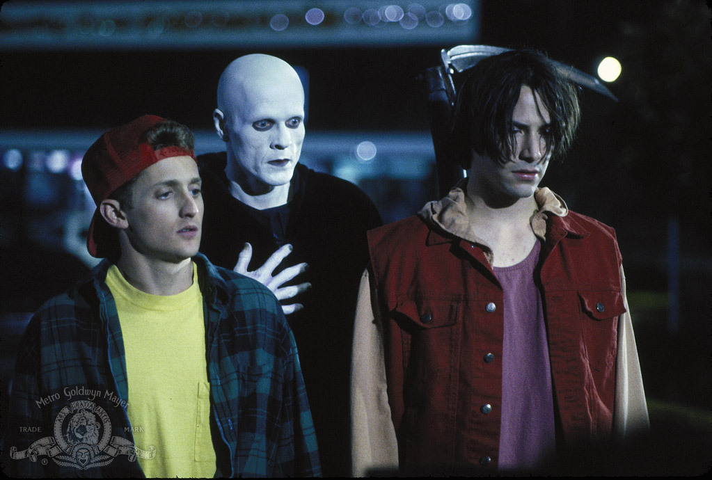 Still of Keanu Reeves, William Sadler and Alex Winter in Bill & Ted's Bogus Journey (1991)