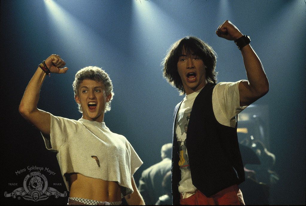 Still of Keanu Reeves and Alex Winter in Bill & Ted's Excellent Adventure (1989)