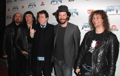 Keanu Reeves, Sacha Gervasi, Robb Reiner and Steve 'Lips' Kudlow at event of Anvil: The Story of Anvil (2008)