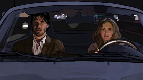 Still of Keanu Reeves and Winona Ryder in A Scanner Darkly (2006)