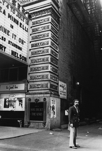 Martin Scorsese in front of the Shubert Theatre in Chicago