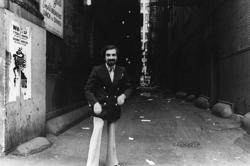Martin Scorsese in front of the Shubert Theatre in Chicago