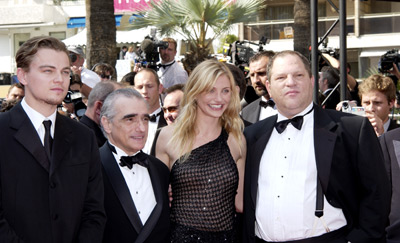 Leonardo DiCaprio, Cameron Diaz, Martin Scorsese and Harvey Weinstein at event of Niujorko gaujos (2002)