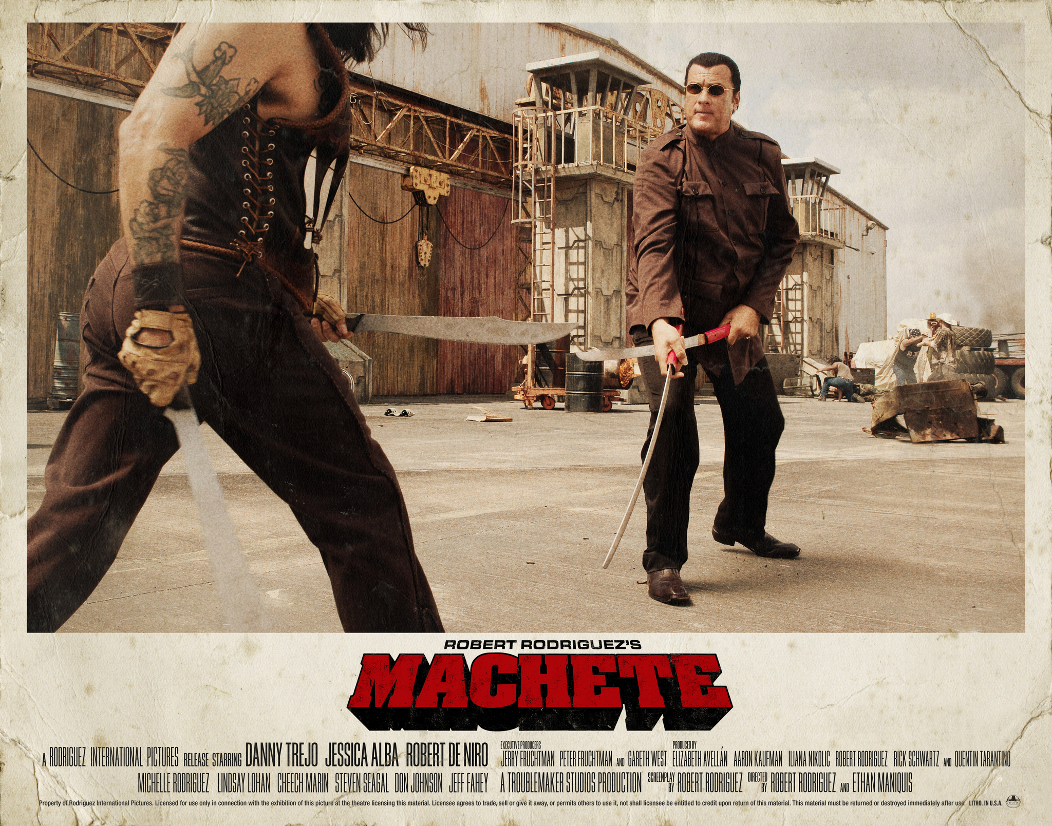 Steven Seagal and Danny Trejo in Machete (2010)